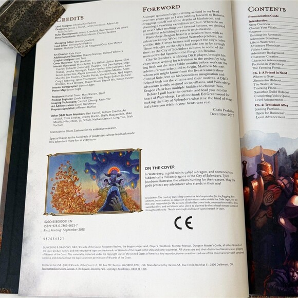 D & D Waterdeep Dragon Heist Dungeons & Dragons Hardcover Book 2018 - Picture 3 of 9